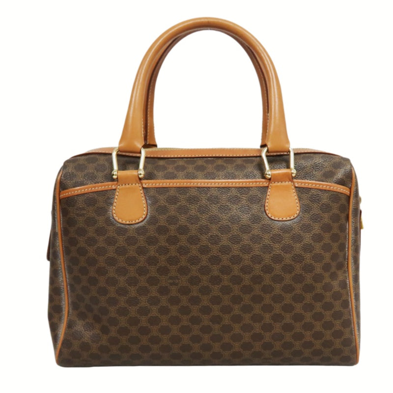 CELINE Macadam Monogram  Mini Boston Bag  brownGold Hardware