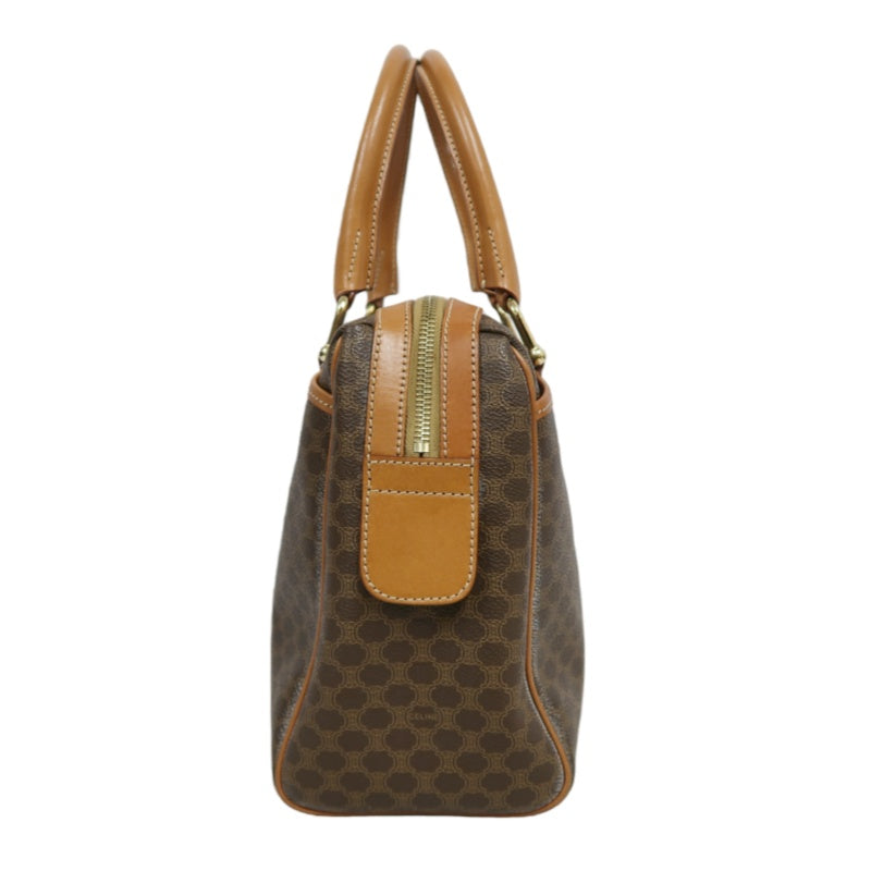 CELINE Macadam Monogram  Mini Boston Bag  brownGold Hardware