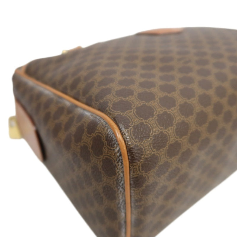 CELINE Macadam Monogram  Mini Boston Bag  brownGold Hardware