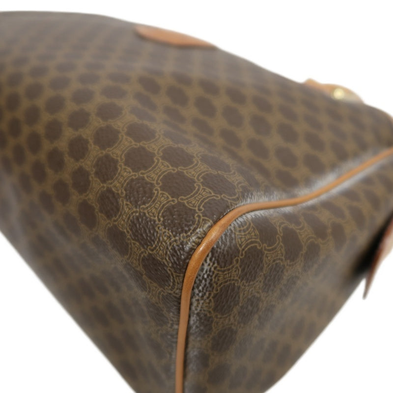 CELINE Macadam Monogram  Mini Boston Bag  brownGold Hardware
