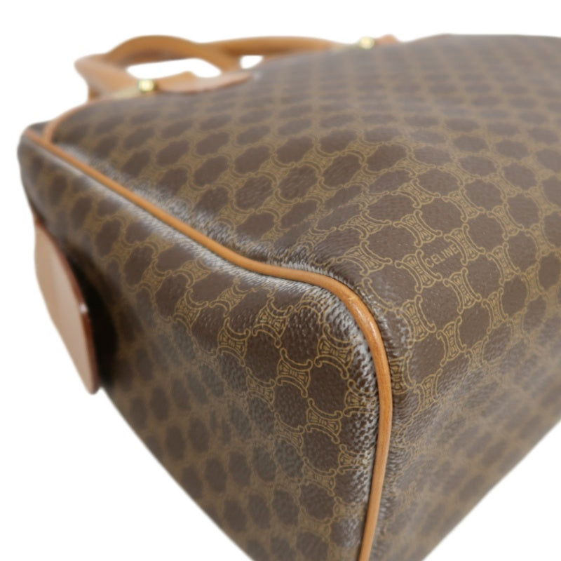 CELINE Macadam Monogram  Mini Boston Bag  brownGold Hardware