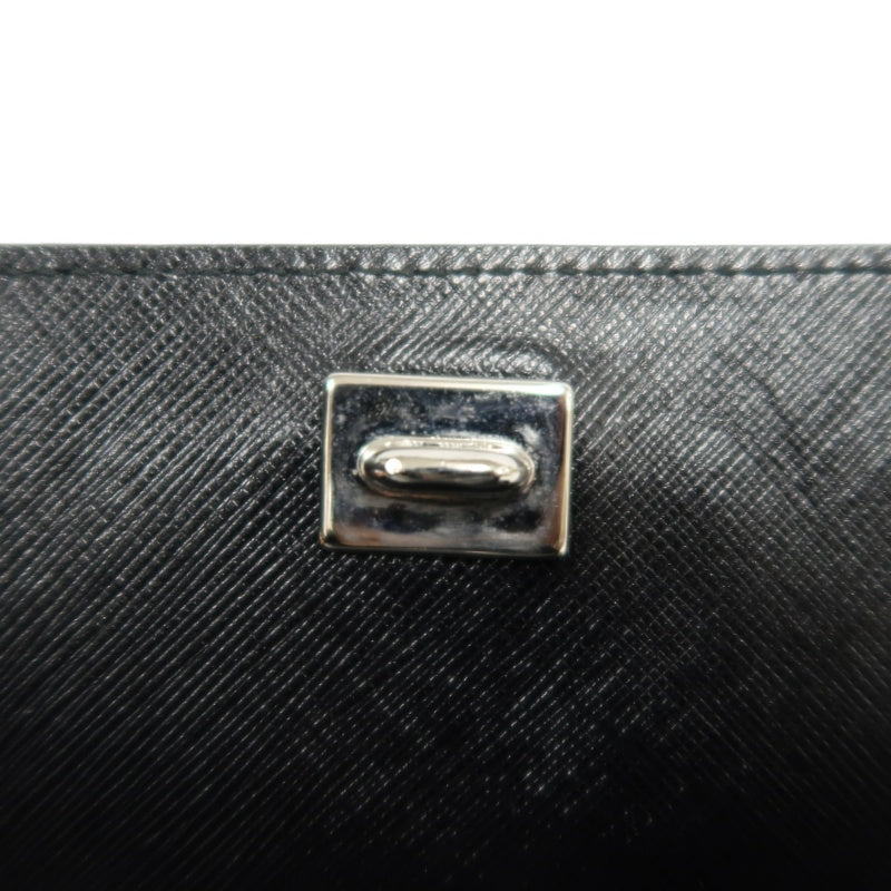 FERRAGAMO Vara Bow Chain  Shoulder Bag Black Silver Hardware