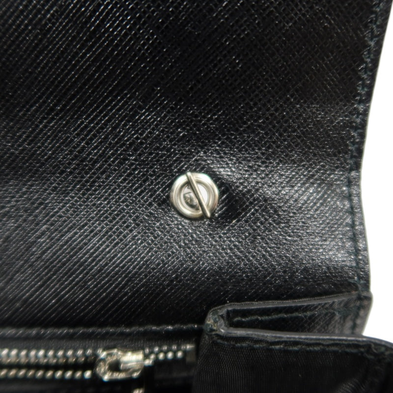 FERRAGAMO Vara Bow Chain  Shoulder Bag Black Silver Hardware