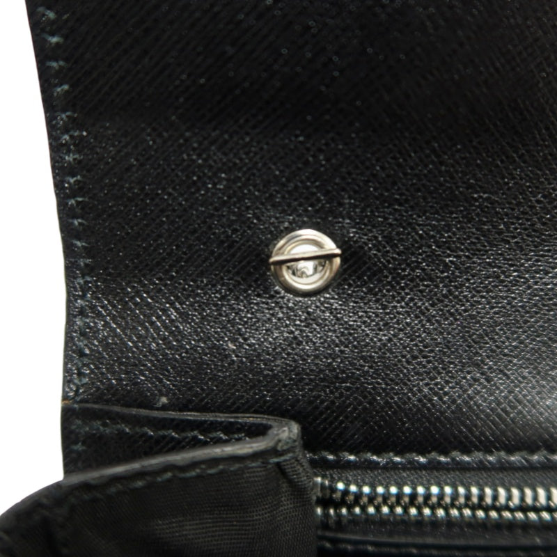 FERRAGAMO Vara Bow Chain  Shoulder Bag Black Silver Hardware