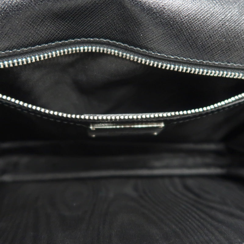 FERRAGAMO Vara Bow Chain  Shoulder Bag Black Silver Hardware