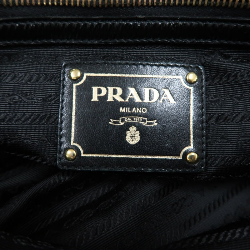PRADA  Side Bow Detail Logo Nylon  Tote Bag  Black