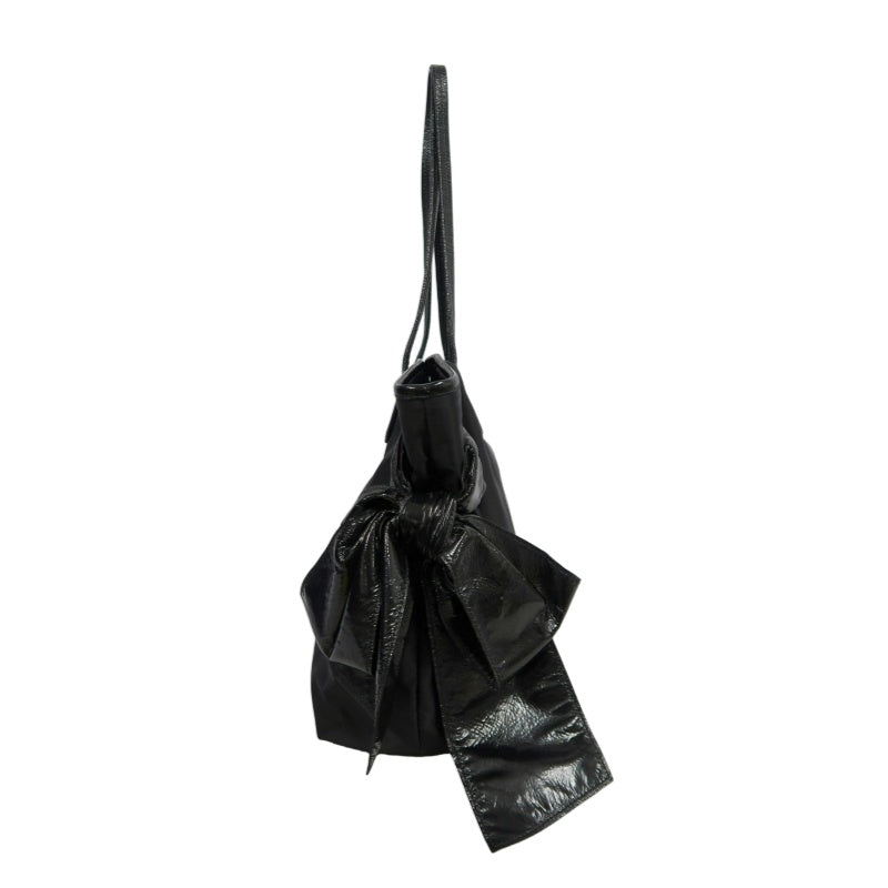 PRADA  Side Bow Detail Logo Nylon  Tote Bag  Black