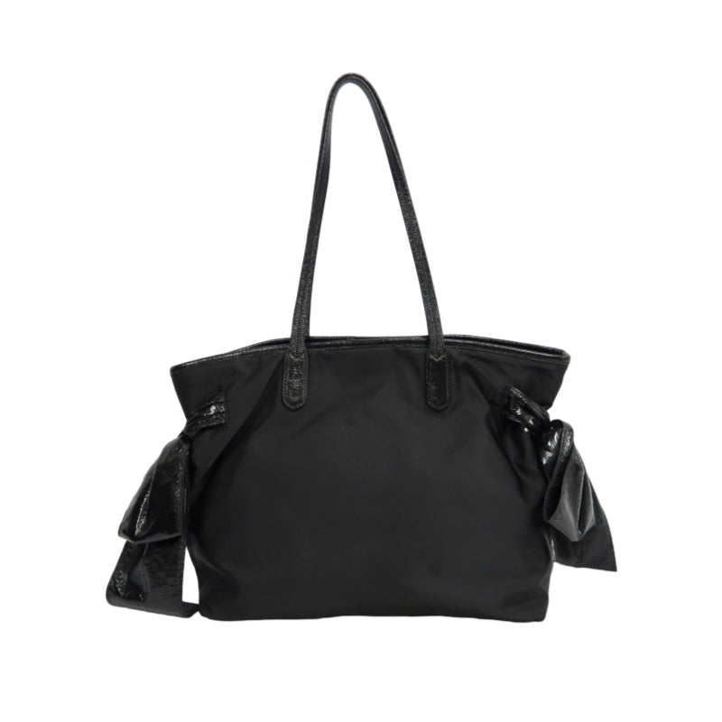 PRADA  Side Bow Detail Logo Nylon  Tote Bag  Black