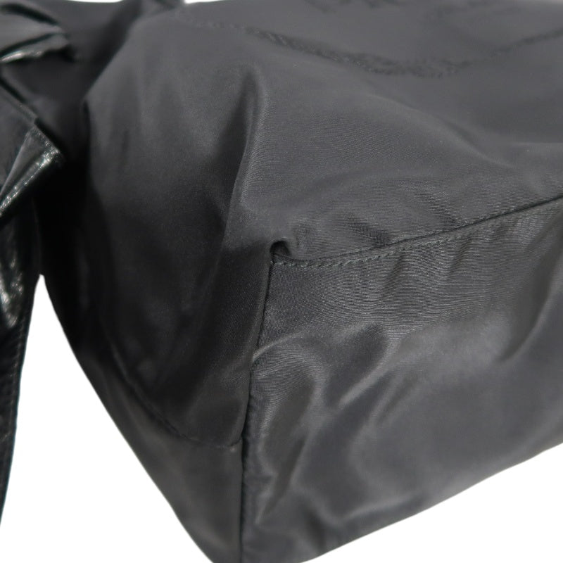 PRADA  Side Bow Detail Logo Nylon  Tote Bag  Black