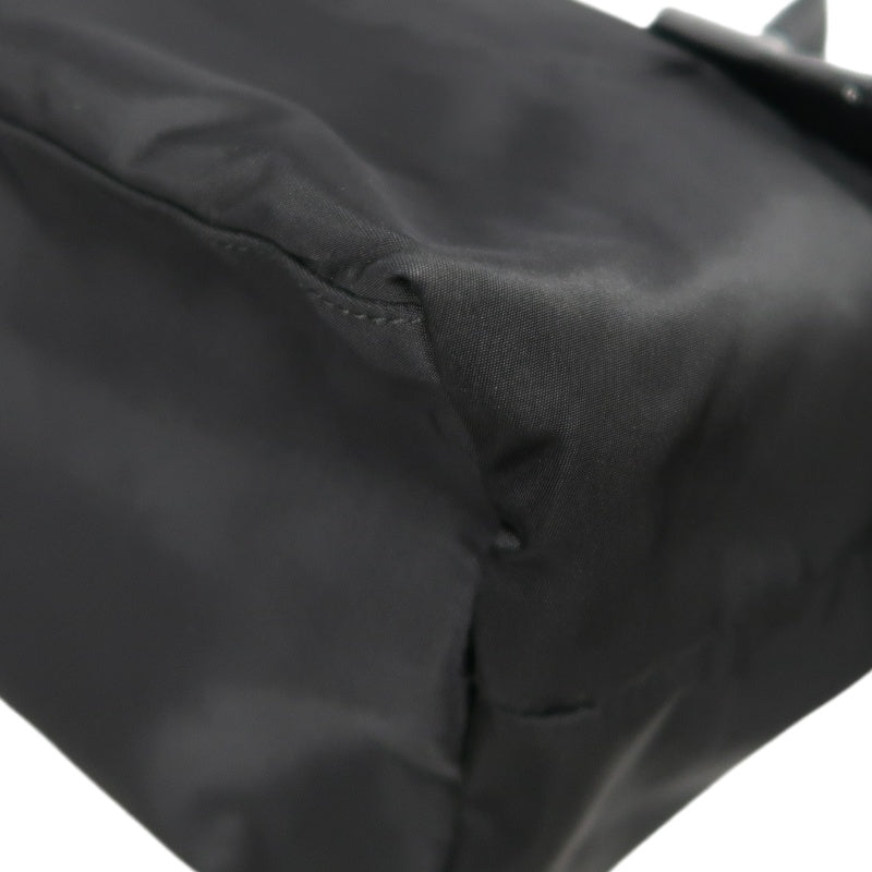 PRADA  Side Bow Detail Logo Nylon  Tote Bag  Black