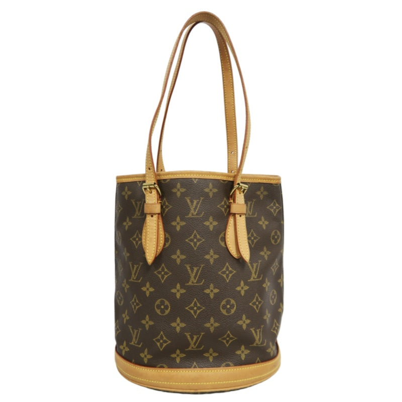LOUIS VUITTON Monogram  Bucket PM Tote Bag Brown  Pouch