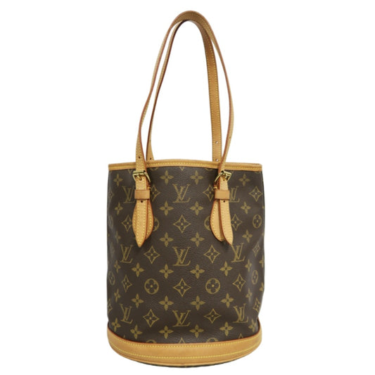 LOUIS VUITTON Monogram  Bucket PM Tote Bag Brown  Pouch