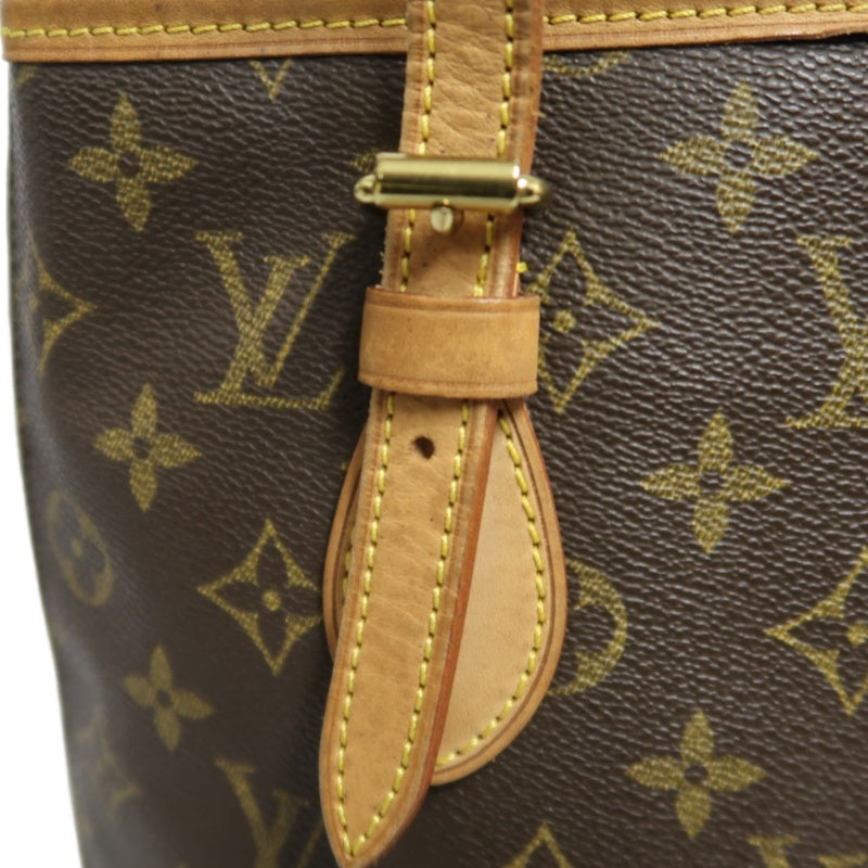 LOUIS VUITTON Monogram  Bucket PM Tote Bag Brown  Pouch
