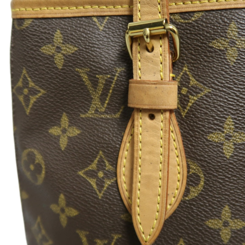 LOUIS VUITTON Monogram  Bucket PM Tote Bag Brown  Pouch