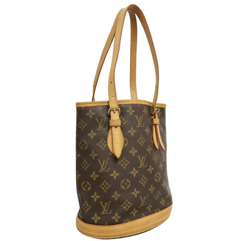 LOUIS VUITTON Monogram  Bucket PM Tote Bag Brown  Pouch