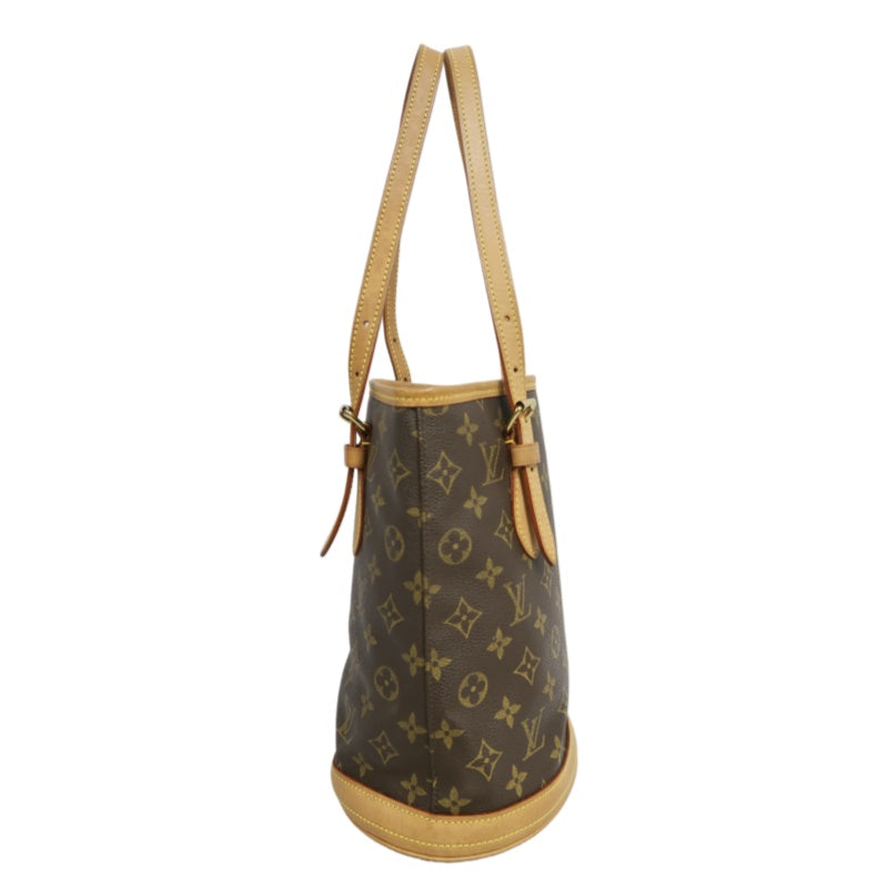 LOUIS VUITTON Monogram  Bucket PM Tote Bag Brown  Pouch