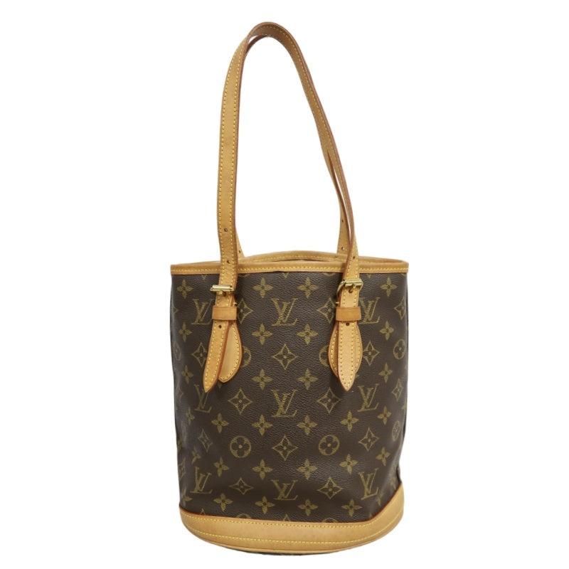 LOUIS VUITTON Monogram  Bucket PM Tote Bag Brown  Pouch