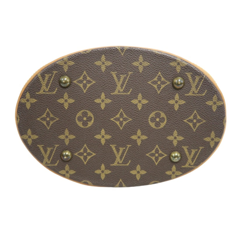 LOUIS VUITTON Monogram  Bucket PM Tote Bag Brown  Pouch