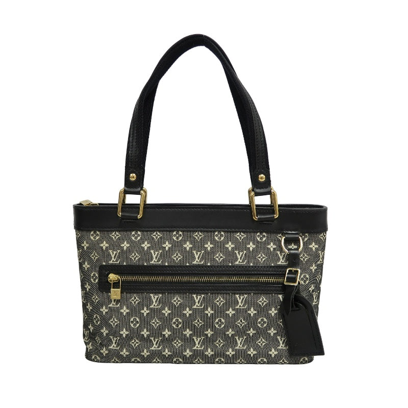 LOUIS VUITTON LV Monogram Mini Lucille PM 　Handbag 　Black　 Name Tag