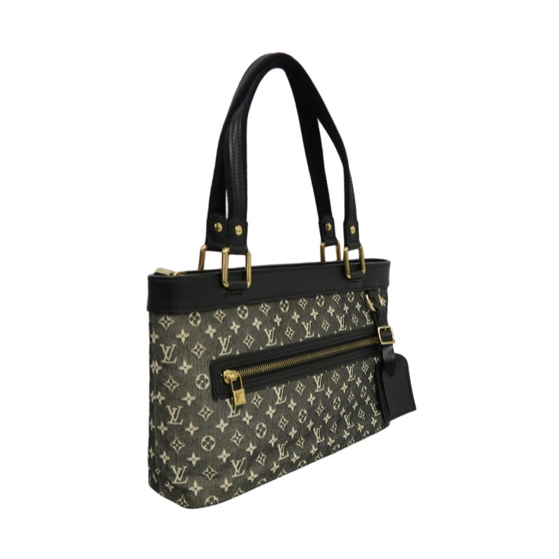 LOUIS VUITTON LV Monogram Mini Lucille PM 　Handbag 　Black　 Name Tag