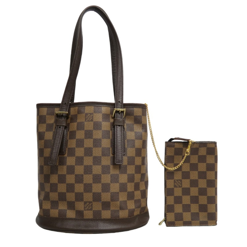 LOUIS VUITTON Damier Mare Bucket Tote Bag Brown  Pouch