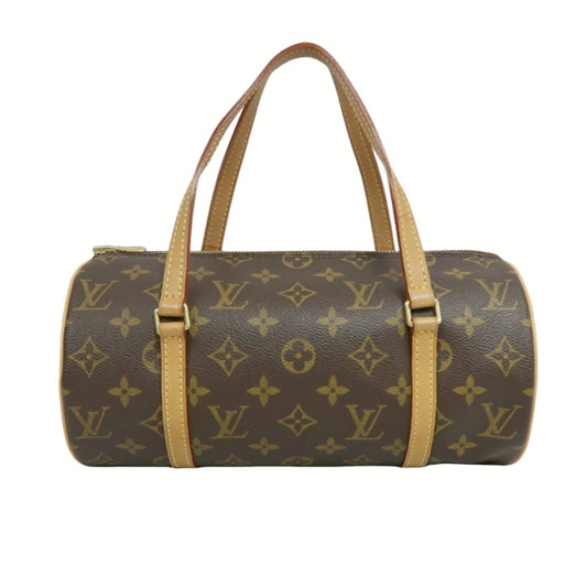 LOUIS VUITTON  Monogram  Papillon 26 Cylindrical Handbag Brown