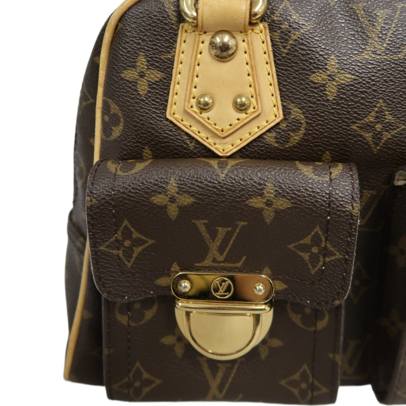 LOUIS VUITTON Monogram Manhattan PM Handbag Brown