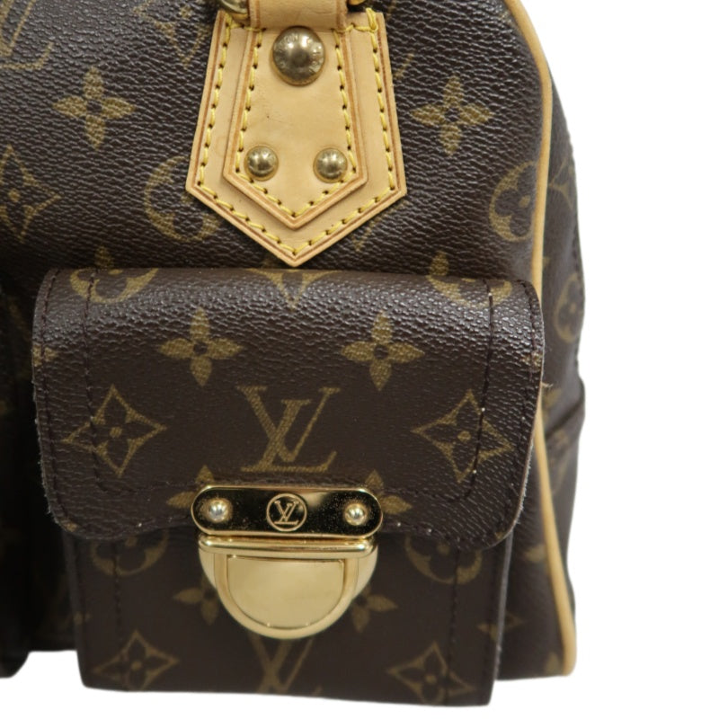 LOUIS VUITTON Monogram Manhattan PM Handbag Brown
