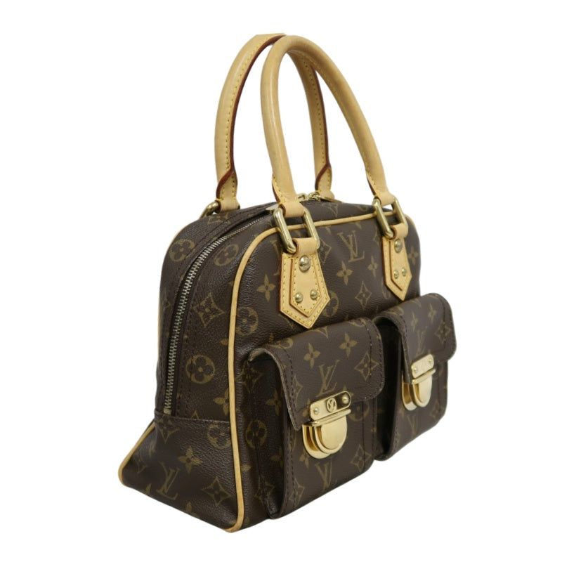 LOUIS VUITTON Monogram Manhattan PM Handbag Brown