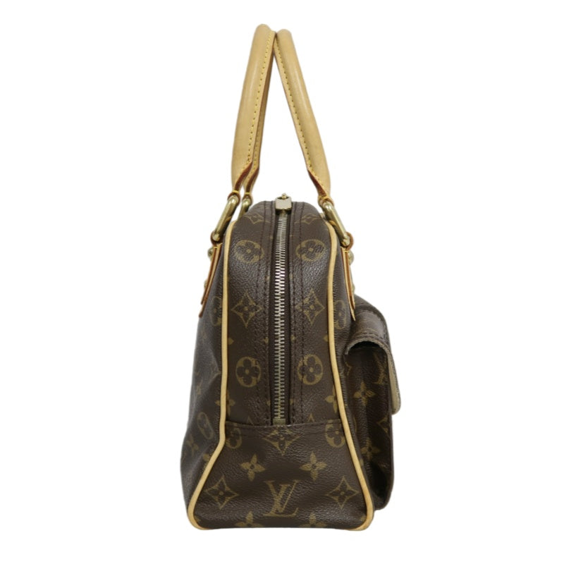 LOUIS VUITTON Monogram Manhattan PM Handbag Brown