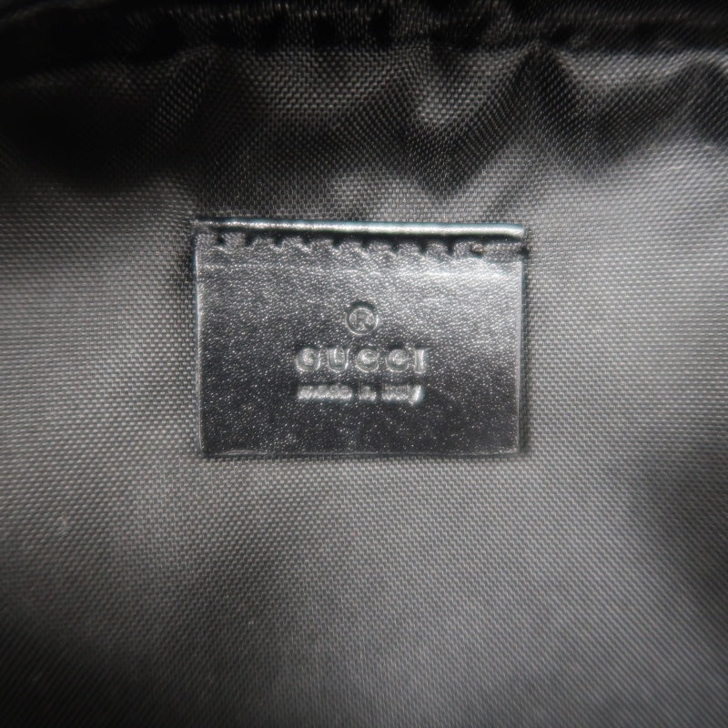 GUCCI GG Supreme Dome Canvas Shoulder Bag Black Leather Trim Silver Hardware