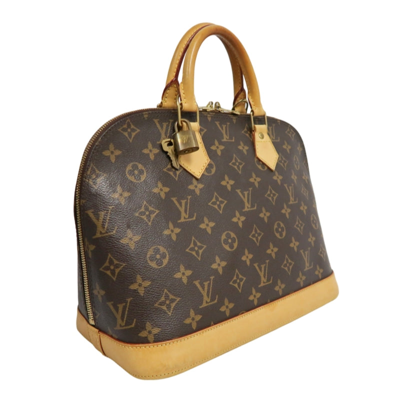LOUIS VUITTON Monogram  Alma Dome Handbag  Brown Padlock And twoKeys