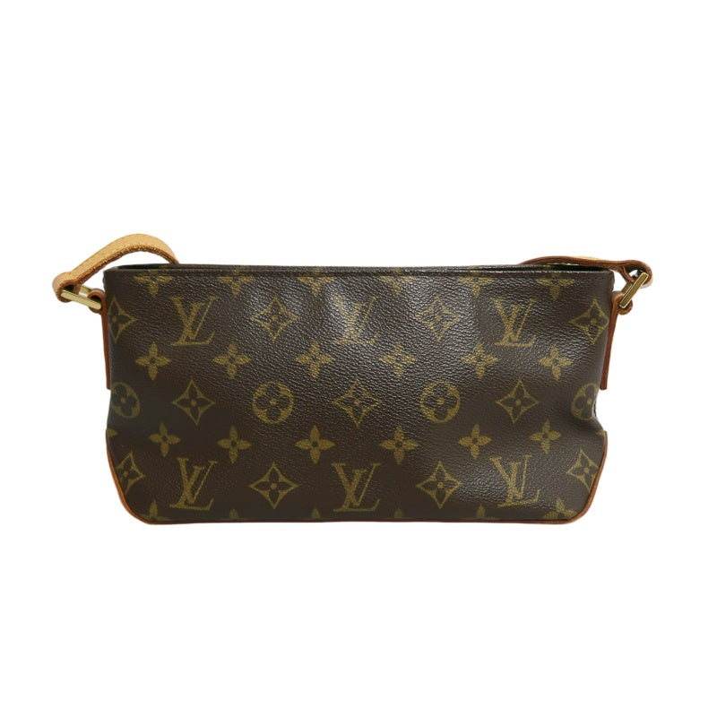 LOUIS VUITTON Monogram Trotter Shoulder Bag Crossbody  brown　Gold Hardware