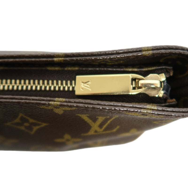 LOUIS VUITTON Monogram Trotter Shoulder Bag Crossbody  brown　Gold Hardware