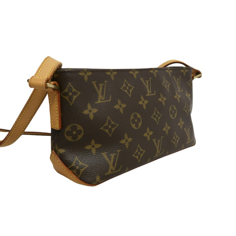 LOUIS VUITTON Monogram Trotter Shoulder Bag Crossbody  brown　Gold Hardware