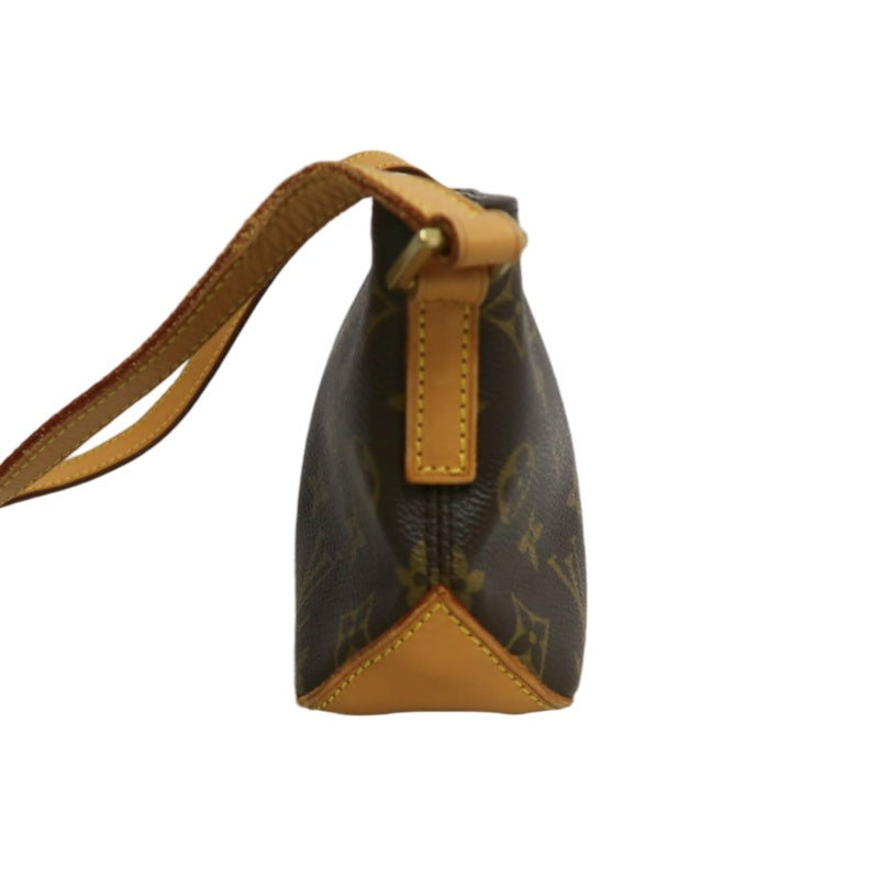 LOUIS VUITTON Monogram Trotter Shoulder Bag Crossbody  brown　Gold Hardware