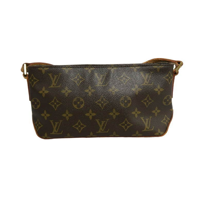 LOUIS VUITTON Monogram Trotter Shoulder Bag Crossbody  brown　Gold Hardware