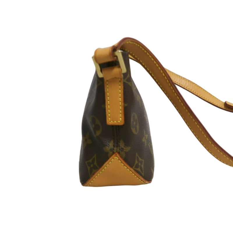 LOUIS VUITTON Monogram Trotter Shoulder Bag Crossbody  brown　Gold Hardware