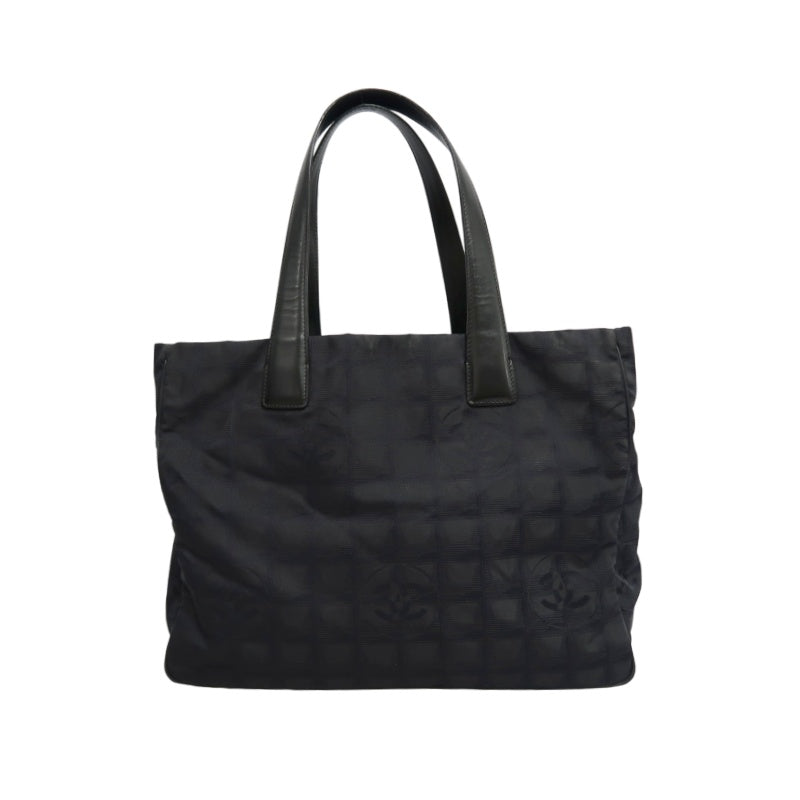 CHANEL New Travel Line Tote MM Black Nylon Tote Bag