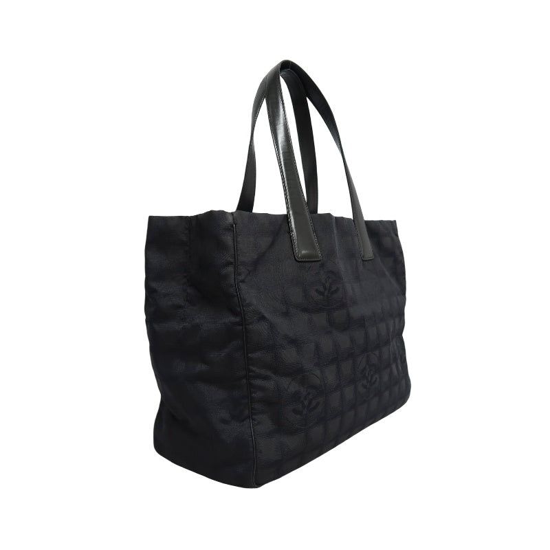 CHANEL New Travel Line Tote MM Black Nylon Tote Bag