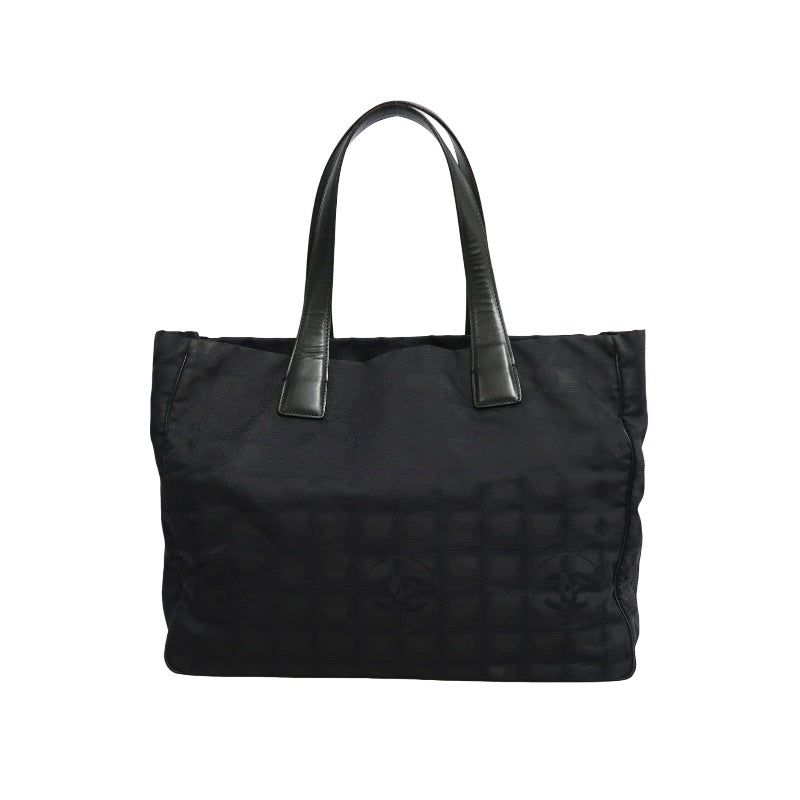CHANEL New Travel Line Tote MM Black Nylon Tote Bag
