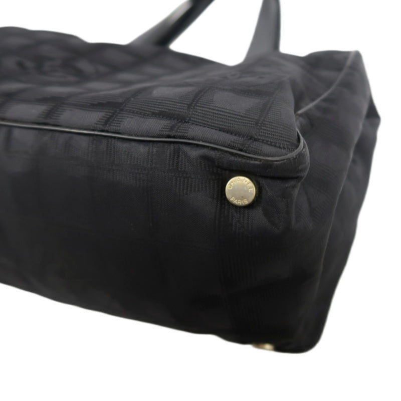 CHANEL New Travel Line Tote MM Black Nylon Tote Bag