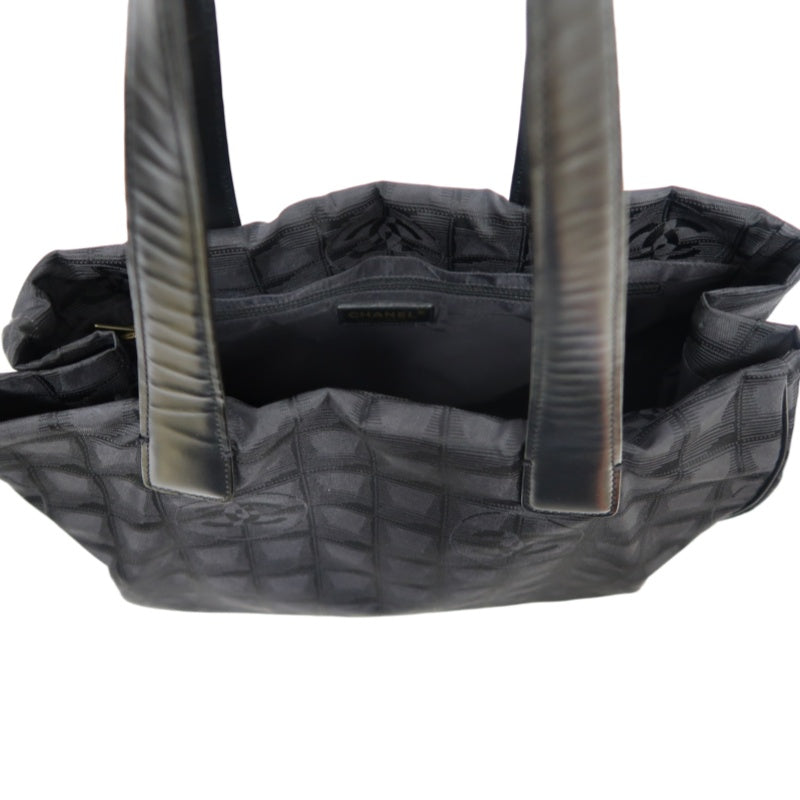 CHANEL New Travel Line Tote MM Black Nylon Tote Bag