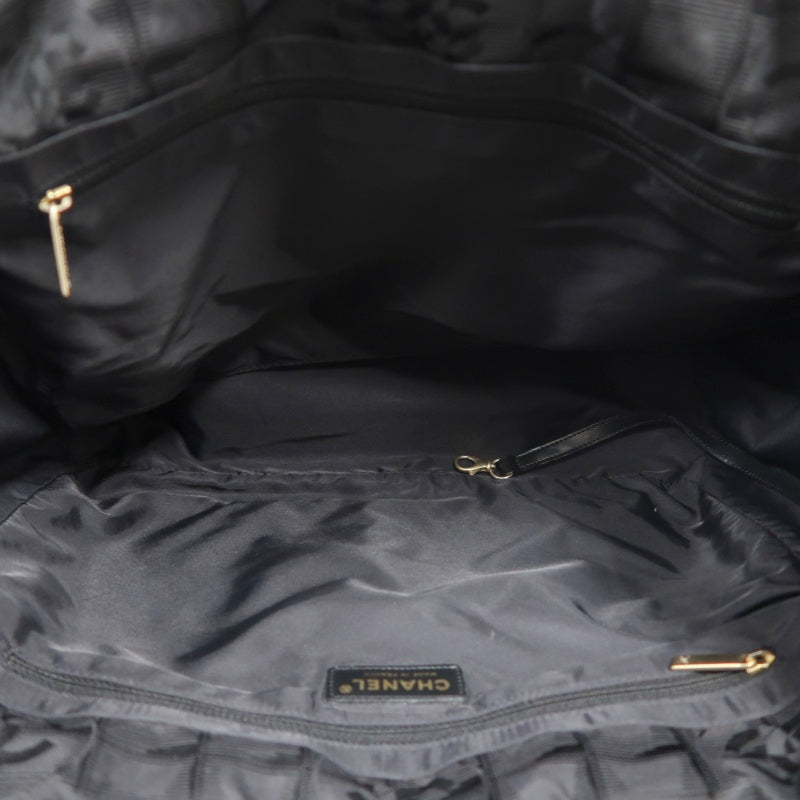 CHANEL New Travel Line Tote MM Black Nylon Tote Bag