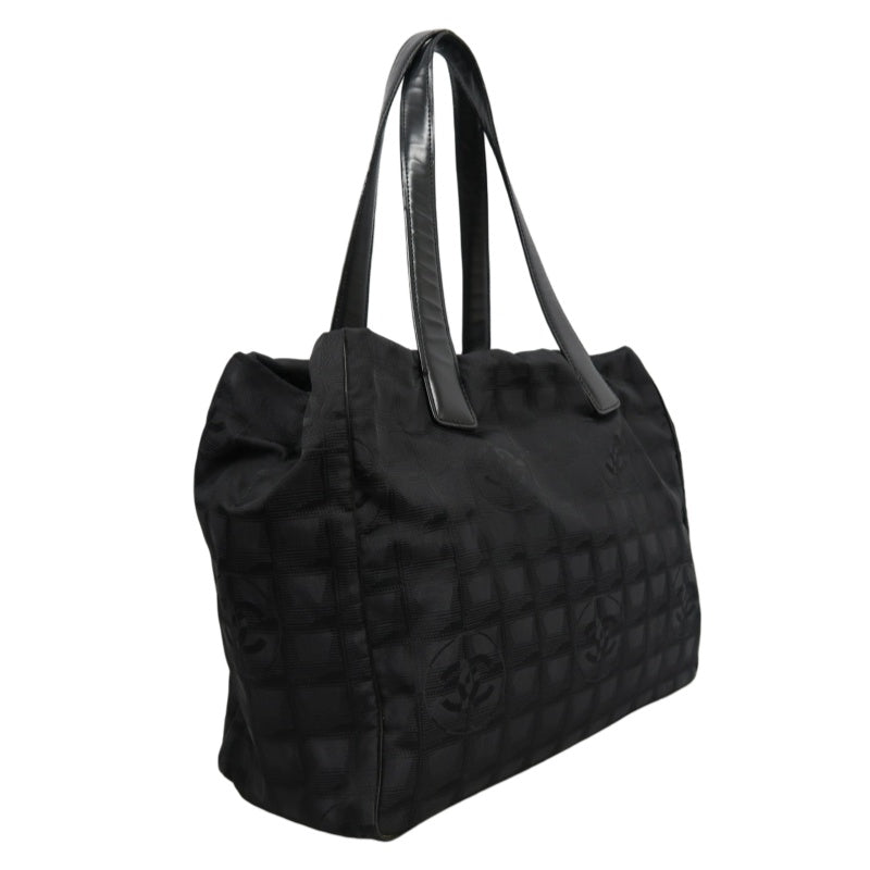 CHANEL New Travel Line Tote MM Black Nylon Tote Bag