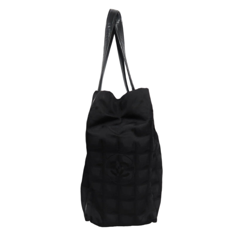 CHANEL New Travel Line Tote MM Black Nylon Tote Bag