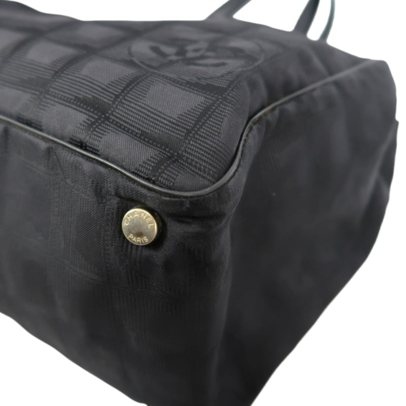 CHANEL New Travel Line Tote MM Black Nylon Tote Bag