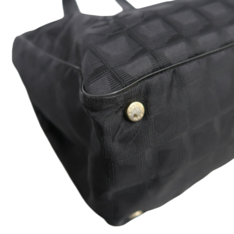 CHANEL New Travel Line Tote MM Black Nylon Tote Bag