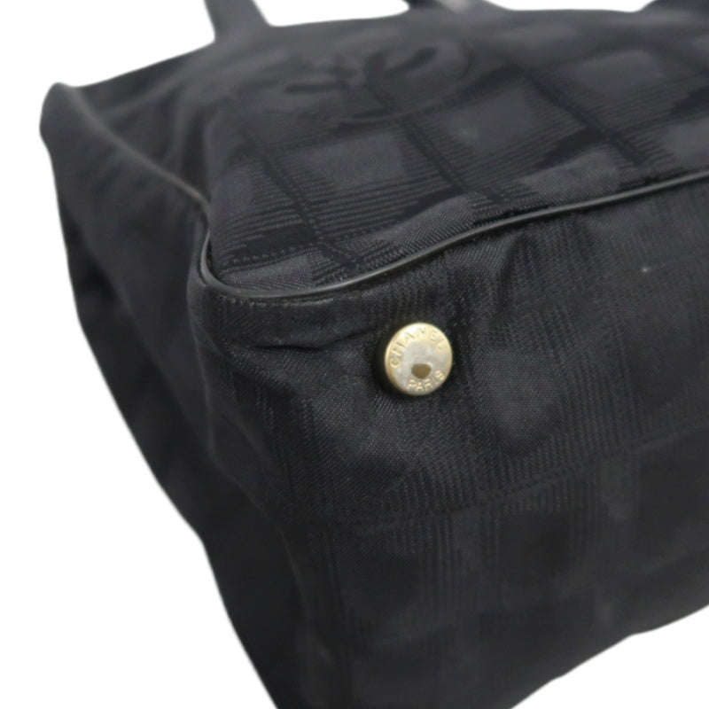 CHANEL New Travel Line Tote MM Black Nylon Tote Bag
