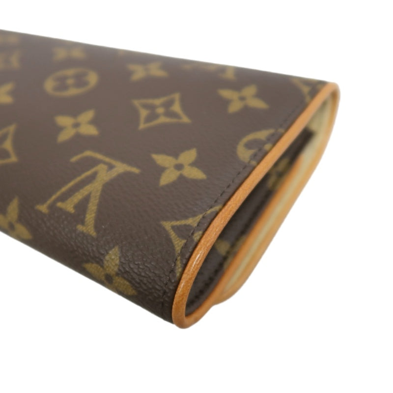 LOUIS VUITTON Monogram Pochette Twin GM  Clutch Gold Hardware With shoulder belt